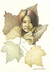 Kanae on a leaf